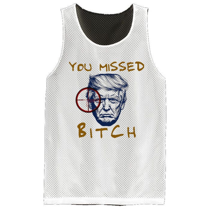 Trump You Missed Bitch Trump Shootting Target Mesh Reversible Basketball Jersey Tank