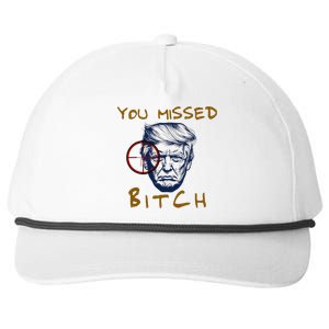 Trump You Missed Bitch Trump Shootting Target Snapback Five-Panel Rope Hat