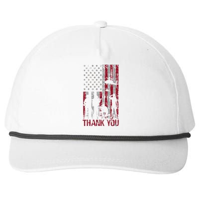 Thank You Memorial Day Veteran Military Flag Snapback Five-Panel Rope Hat