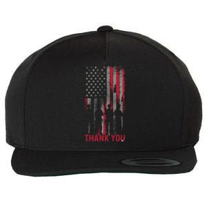 Thank You Memorial Day Military Flag Design Gift Wool Snapback Cap