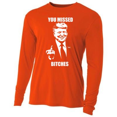 Trump You Missed Bitches Great Gift Cooling Performance Long Sleeve Crew