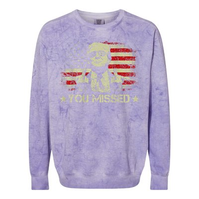 Trump You Missed Funny Trump 2024 Colorblast Crewneck Sweatshirt