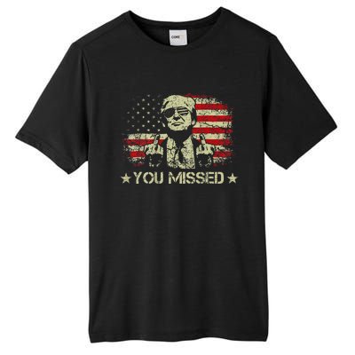 Trump You Missed Funny Trump 2024 Tall Fusion ChromaSoft Performance T-Shirt