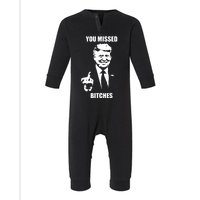 Trump You Missed Funny Trump 2024 Infant Fleece One Piece