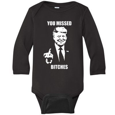 Trump You Missed Funny Trump 2024 Baby Long Sleeve Bodysuit