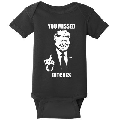 Trump You Missed Funny Trump 2024 Baby Bodysuit