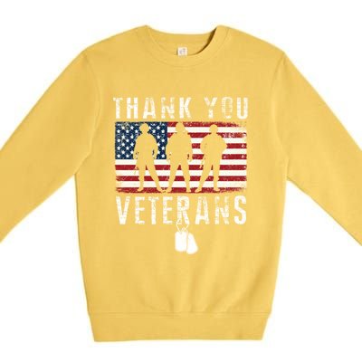 Thank You Military Veterans Gift Veterans Day Gift Premium Crewneck Sweatshirt