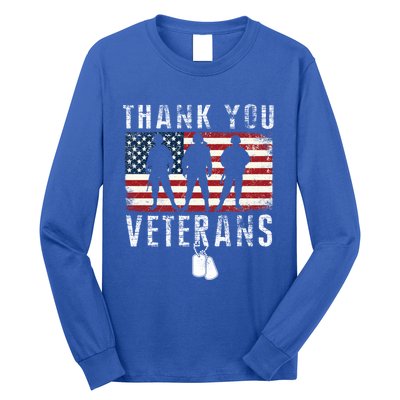 Thank You Military Veterans Gift Veterans Day Gift Long Sleeve Shirt