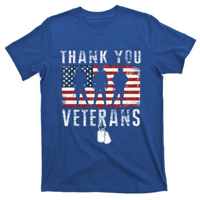 Thank You Military Veterans Gift Veterans Day Gift T-Shirt