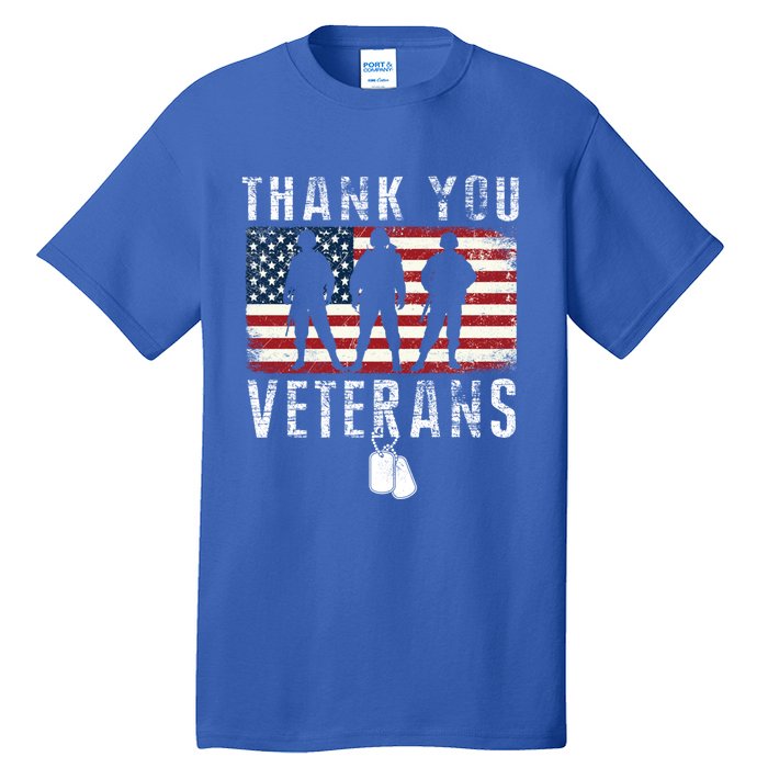 Thank You Military Veterans Gift Veterans Day Gift Tall T-Shirt