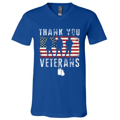 Thank You Military Veterans Gift Veterans Day Gift V-Neck T-Shirt