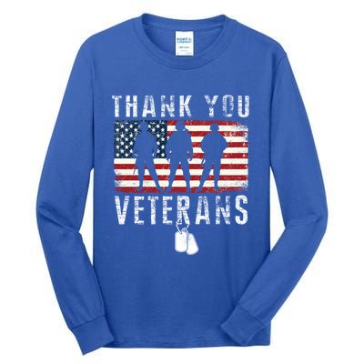 Thank You Military Veterans Gift Veterans Day Gift Tall Long Sleeve T-Shirt