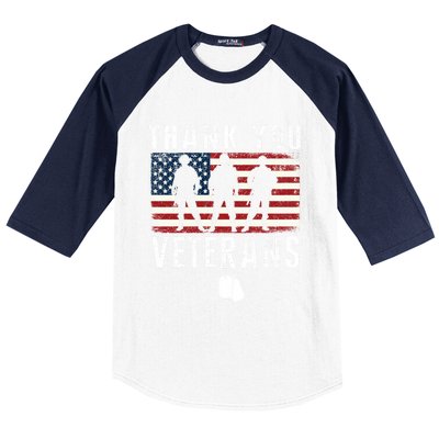 Thank You Military Veterans Gift Veterans Day Gift Baseball Sleeve Shirt