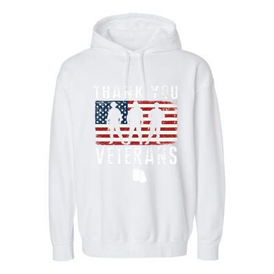 Thank You Military Veterans Gift Veterans Day Gift Garment-Dyed Fleece Hoodie