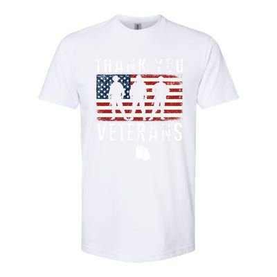 Thank You Military Veterans Gift Veterans Day Gift Softstyle CVC T-Shirt