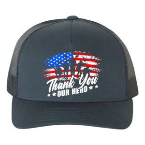 Thank You Military American Flag Soldier Memorial Veteran Meaningful Gift Yupoong Adult 5-Panel Trucker Hat