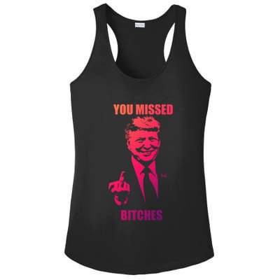Trump You Missed Bitches Gift Ladies PosiCharge Competitor Racerback Tank