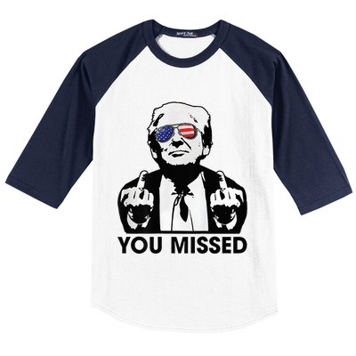 Trump You Missed Funny Trump 2024 Baseball Sleeve Shirt