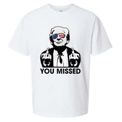 Trump You Missed Funny Trump 2024 Sueded Cloud Jersey T-Shirt