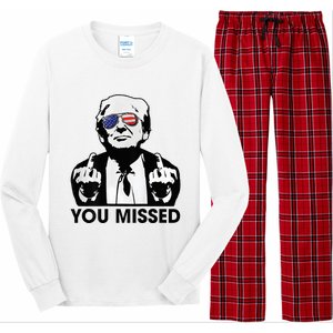 Trump You Missed Funny Trump 2024 Long Sleeve Pajama Set