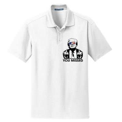 Trump You Missed Funny Trump 2024 Dry Zone Grid Polo