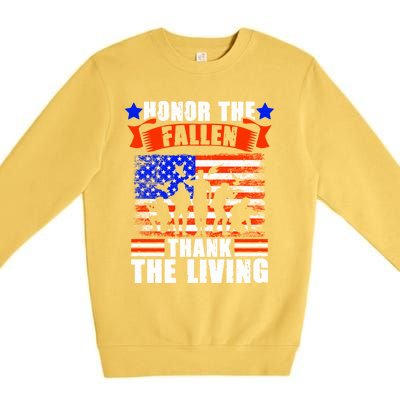 Thank You Military American Flag Soldier Veteran Memorial Cute Gift Premium Crewneck Sweatshirt