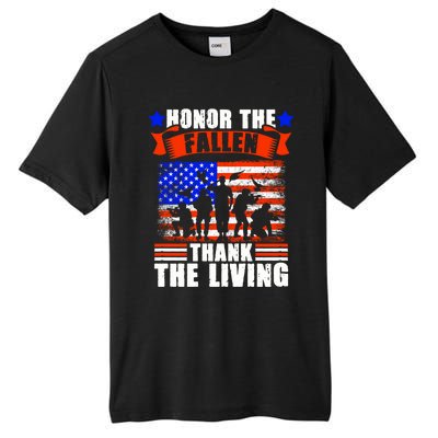 Thank You Military American Flag Soldier Veteran Memorial Cute Gift Tall Fusion ChromaSoft Performance T-Shirt