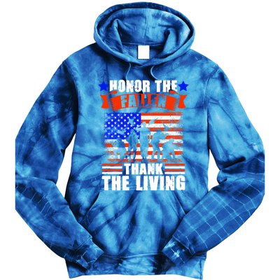 Thank You Military American Flag Soldier Veteran Memorial Cute Gift Tie Dye Hoodie