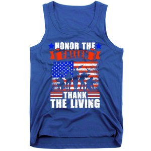 Thank You Military American Flag Soldier Veteran Memorial Cute Gift Tank Top