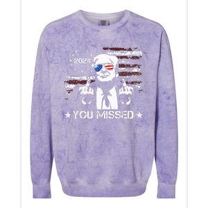 Trump You Missed Funny Trump 2024 Colorblast Crewneck Sweatshirt