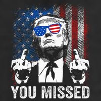 Trump You Missed Funny Trump Pro 2024 7 Panel Mesh Trucker Snapback Hat