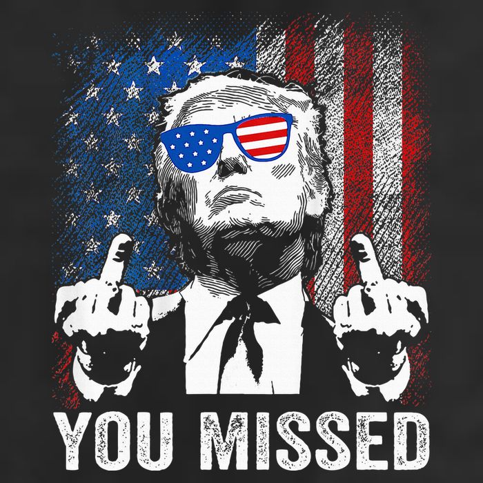 Trump You Missed Funny Trump Pro 2024 7 Panel Mesh Trucker Snapback Hat