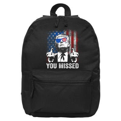 Trump You Missed Funny Trump Pro 2024 16 in Basic Backpack