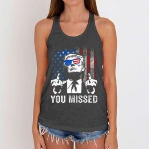 Trump You Missed Funny Trump Pro 2024 Women's Knotted Racerback Tank