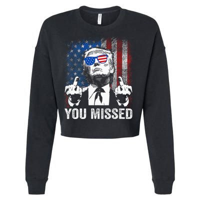 Trump You Missed Funny Trump Pro 2024 Cropped Pullover Crew