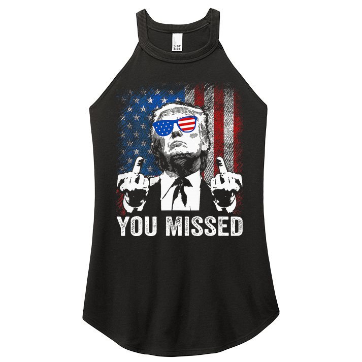 Trump You Missed Funny Trump Pro 2024 Women's Perfect Tri Rocker Tank