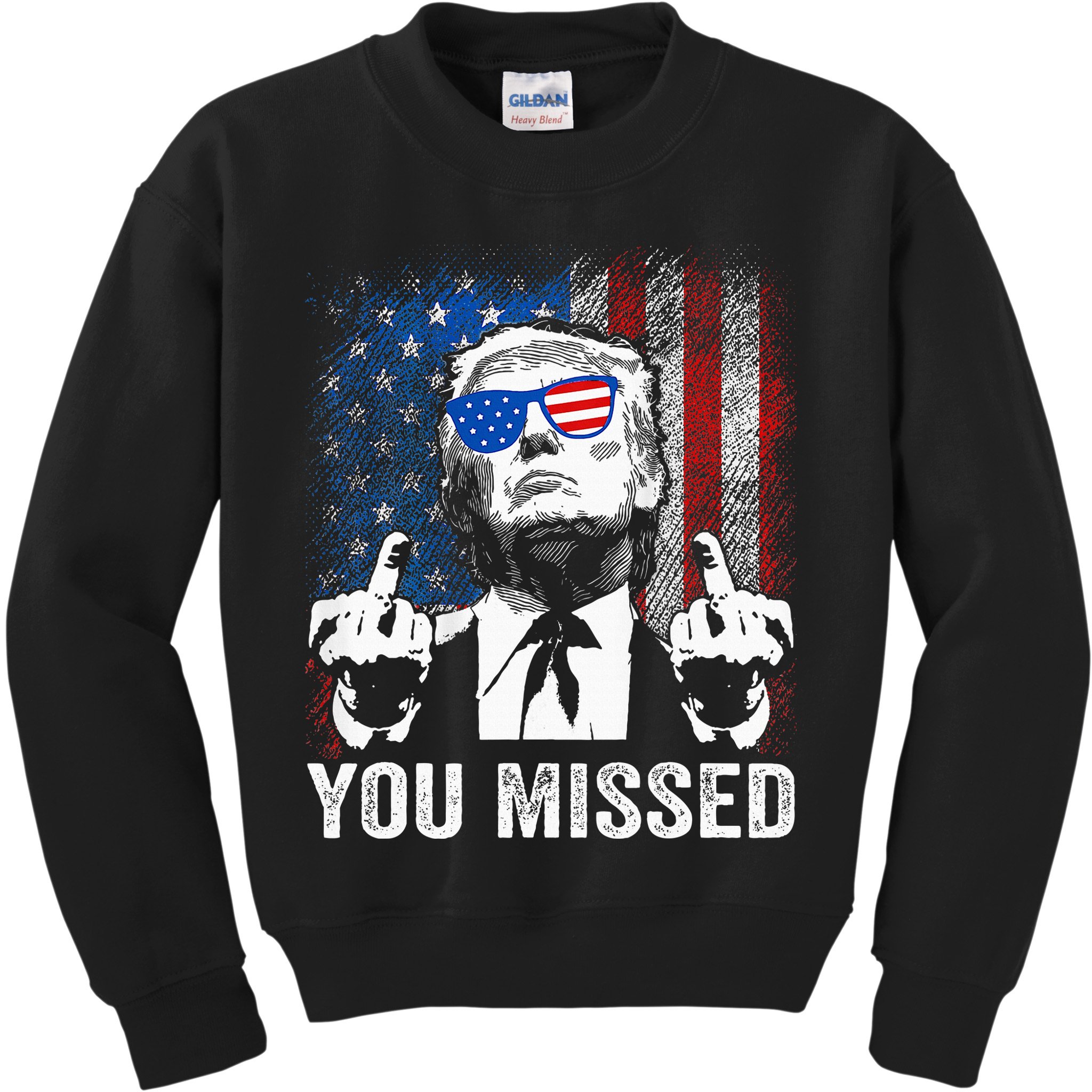 Trump You Missed Funny Trump Pro 2024 Kids Sweatshirt