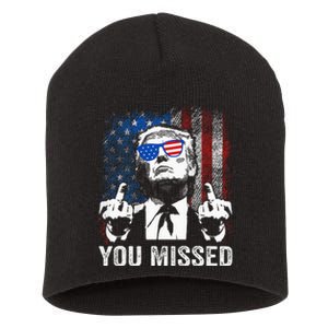 Trump You Missed Funny Trump Pro 2024 Short Acrylic Beanie