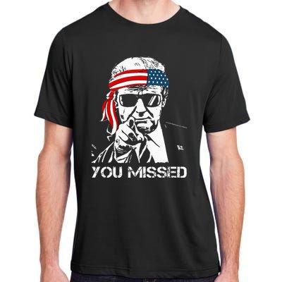 Trump You Missed Middle Finger 24 Vote Trump Adult ChromaSoft Performance T-Shirt