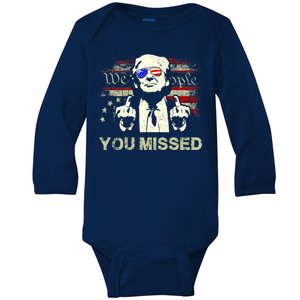 Trump You Missed Funny Trump 2024 Cool Gift Baby Long Sleeve Bodysuit