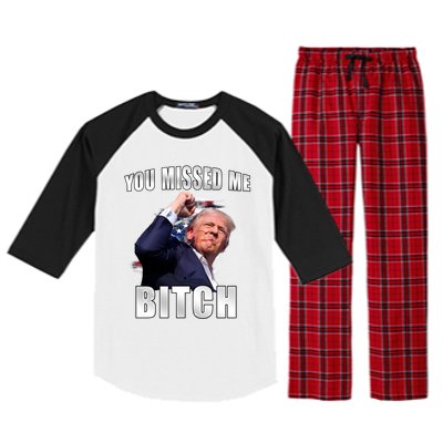 Trump You Missed Me Bitch Trump Shot Trump Supporters Tr Cute Gift Raglan Sleeve Pajama Set