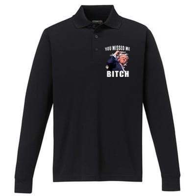 Trump You Missed Me Bitch Performance Long Sleeve Polo