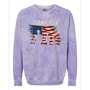 Thank You Military Boot Memorial Day Colorblast Crewneck Sweatshirt