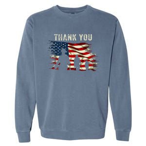 Thank You Military Boot Memorial Day Garment-Dyed Sweatshirt