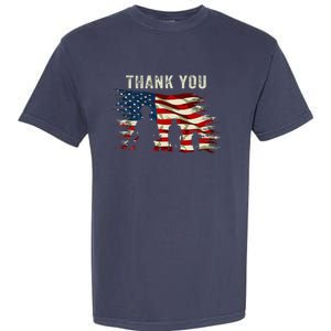 Thank You Military Boot Memorial Day Garment-Dyed Heavyweight T-Shirt