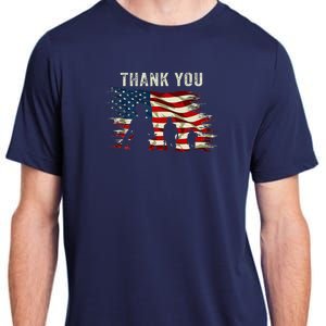 Thank You Military Boot Memorial Day Adult ChromaSoft Performance T-Shirt