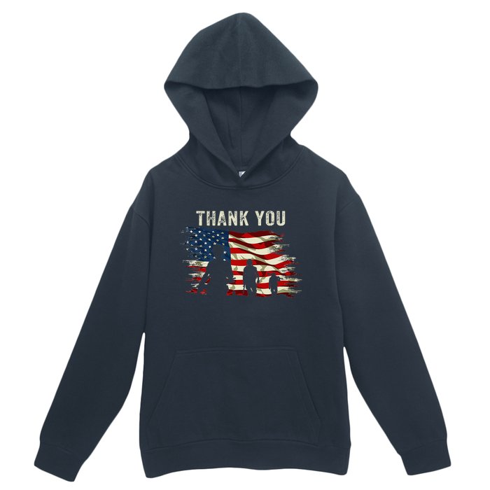 Thank You Military Boot Memorial Day Urban Pullover Hoodie