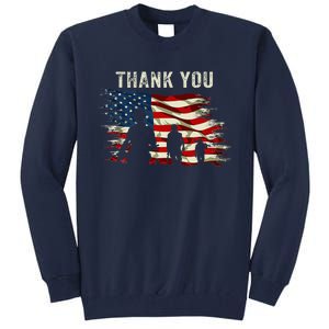 Thank You Military Boot Memorial Day Tall Sweatshirt