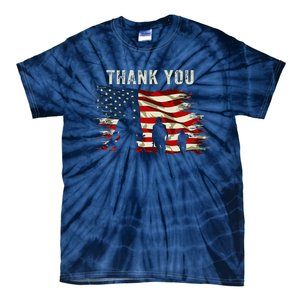 Thank You Military Boot Memorial Day Tie-Dye T-Shirt