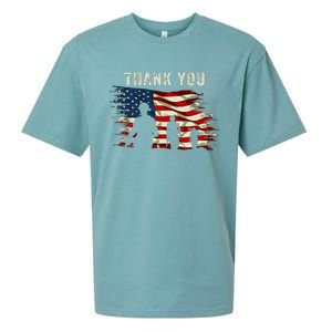 Thank You Military Boot Memorial Day Sueded Cloud Jersey T-Shirt